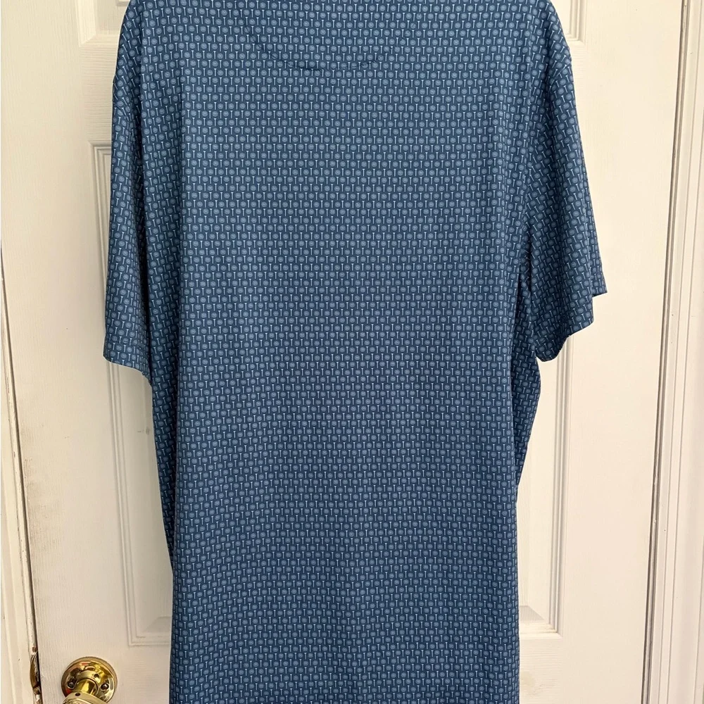 J.Crew Performance Polo Shirt XL Blue Golf Ball Print Stretch Golf Casual Resort